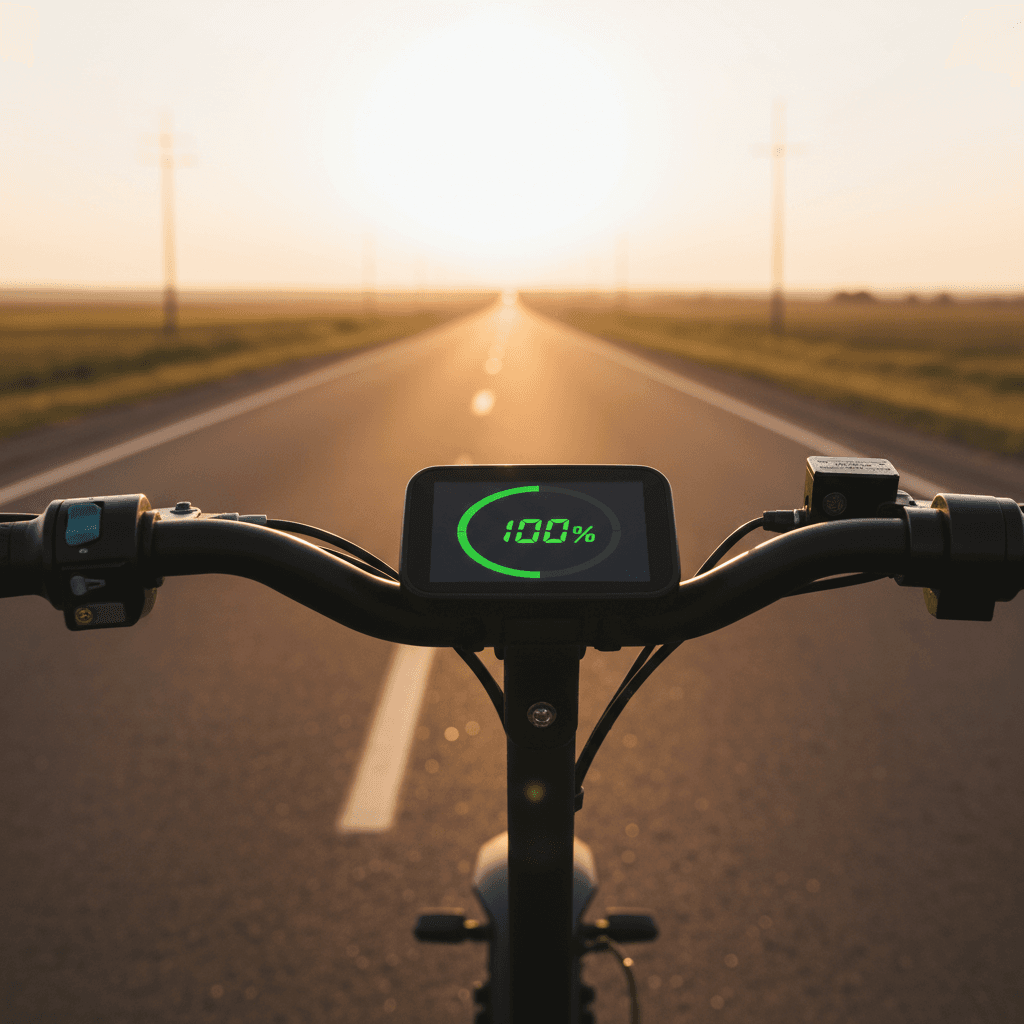 Електросамокат із повним зарядом акумулятора